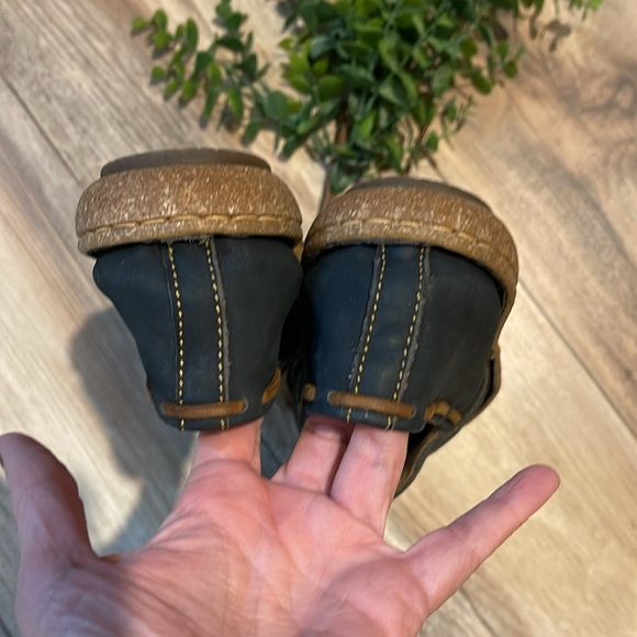 Born Naya Nubuck Leather Slip On Loafer Shoe Navy Blue Sz 10 Like New - Picture 4 of 9